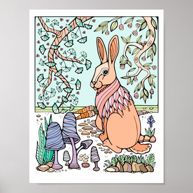 Poster Lapin châtelé de la forêt d'Imaginaires (Devant)