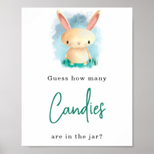 Poster Lapin - Combien de bonbons