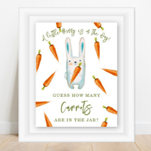 Poster Lapin - Combien de carottes sont dans le pot