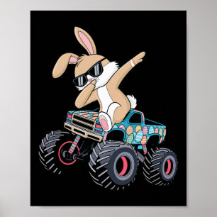 Poster Lapin Dabbing Joyeuses Pâques Amoureux de Monster 