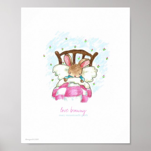Poster Lapin d'amour imprimé (Devant)