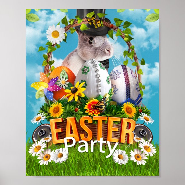 Poster Lapin de la fête de Pâques (Devant)