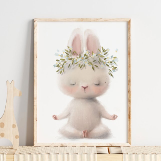 Poster Lapin de méditation à l'aquarelle adorable | Impre (Créateur téléchargé)