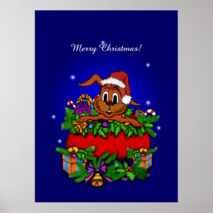 Poster Lapin de Noël
