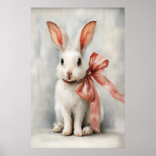 Poster Lapin de Pâques à l'arc Imprimable de nurserie, Vi