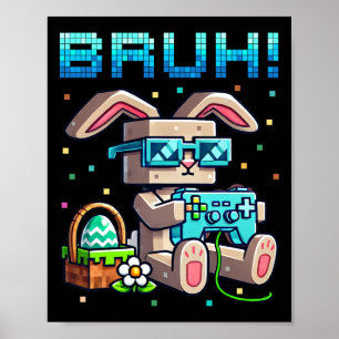 Poster Lapin de Pâques Bruh Joyeuses Chasse aux œufs de j