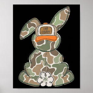 Poster Lapin de Pâques Camo Mignon Lapin Joyeuses Pâques