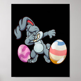 Poster Lapin de Pâques dabbing Premium Tri-blend