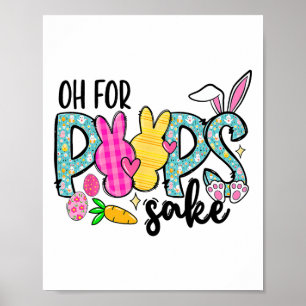 Poster Lapin de Pâques drôle en gles Joyeuses Pâques Wo