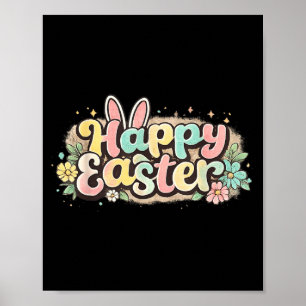 Poster Lapin de Pâques Joyeux Graphique Œuf de Printemps