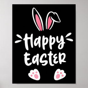 Poster Lapin de Pâques joyeux printemps œuf de Pâques hom