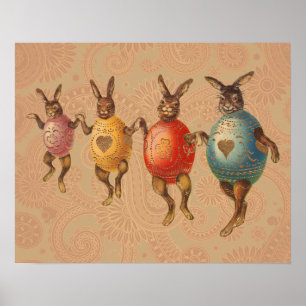 Poster Lapin de Pâques Œufs Dansants