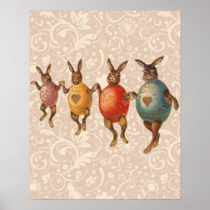 Poster Lapin de Pâques Œufs Dansants