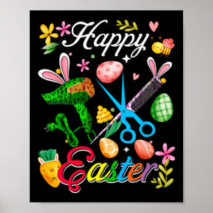Poster Lapin de Pâques Outils de coiffeur Équipe de trava