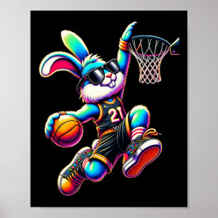 Poster Lapin de Pâques T-shirts de dunking de squelette p