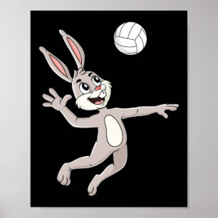 Poster Lapin De Pâques Touchant Un Volley Fun Boys Filles