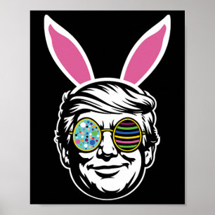 Poster Lapin de Pâques Trump Joyeuses Pâques Chasse aux œ