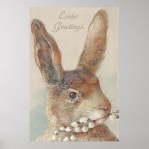 Poster Lapin de Pâques vintage