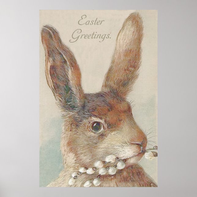 Poster Lapin de Pâques vintage (Devant)