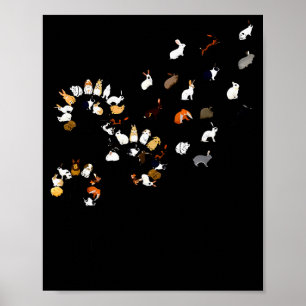 Poster Lapin de pissenlit drôle Fleur
