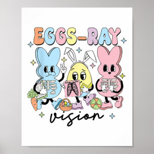Poster Lapin de radiologie de Pâques Œufs-ray Vision Tech