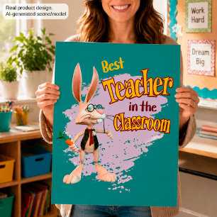 Poster Lapin drôle, meilleur professeur de la classe