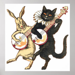 Poster lapin et chat