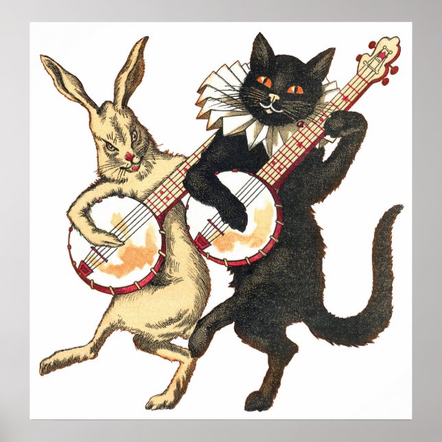 Poster lapin et chat (Devant)