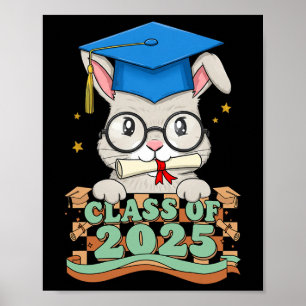 Poster Lapin Gradué Cl De 2025 Enfants Hommes Femmes Grad