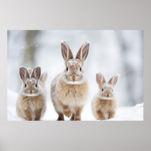 Poster Lapin Lapin Famille Animal errant
