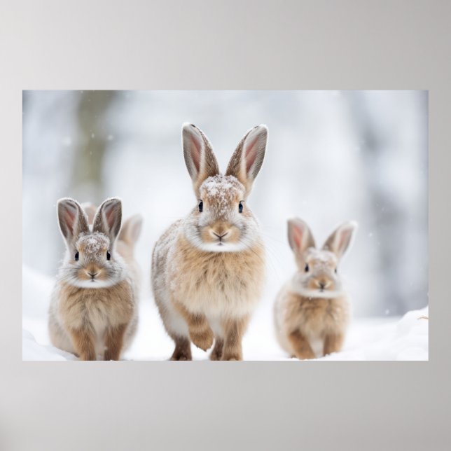 Poster Lapin Lapin Famille Animal errant (Devant)