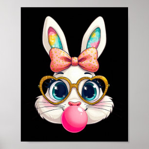 Poster Lapin Lapin Soufflant Bubble Gomme Pâques Jour Mig