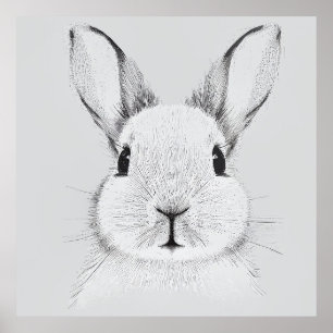 Poster Lapin Lapin Wild Nature Animal Illustration Art
