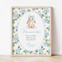 Lapin Mignon, Nœud Bleu, Fleurs Bleues, Bar Momosa