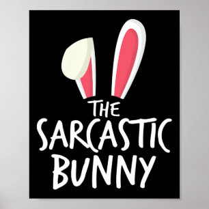 Poster Lapin sarcastique Pâques Tenues assorties Famille 