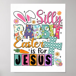 Poster Lapin Silencieux Pâques mignon lapin foi chrétienn