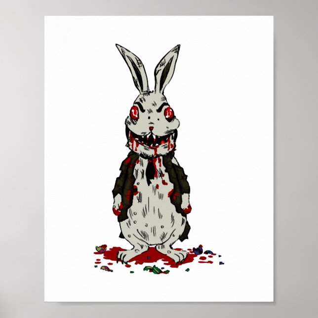 Poster Lapin Zombie de Pâques Halloween Bunny (Devant)