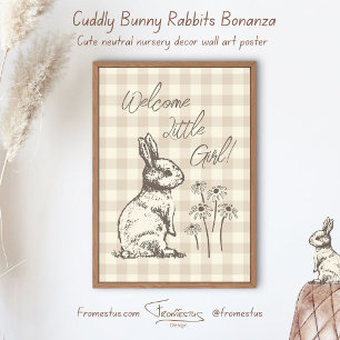 Poster Lapins de Bonanza Bunny Câlin - nouvelle petite fi