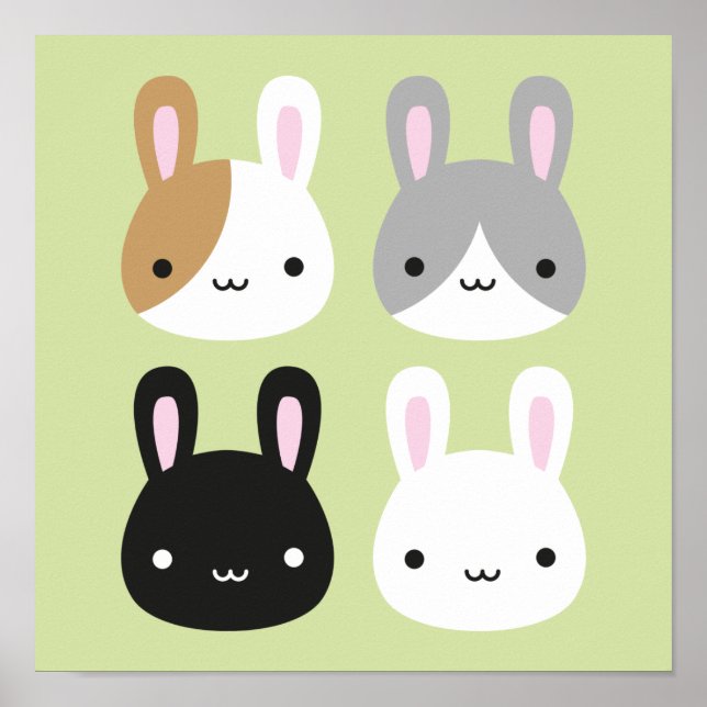Poster Lapins de Kawaii Bunny (Devant)