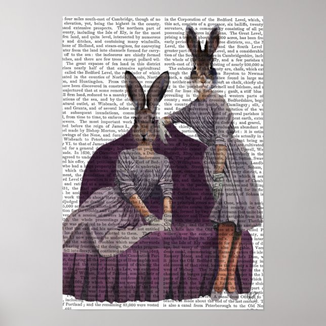 Poster Lapins en pourpre (Devant)