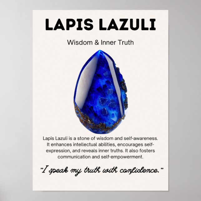 Poster Lapis Lazuli Cristal De Pierre Signification (Devant)