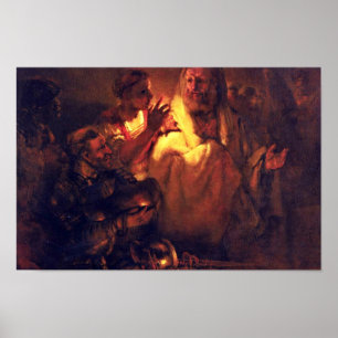 Poster L'apôtre Peter nie le Christ, par Rembrandt
