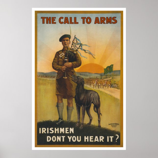 Poster L'appel aux armes, la guerre mondiale irlandaise (Devant)