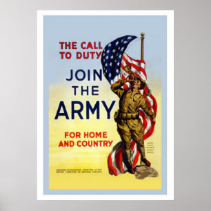 Poster L'appel Devoir-Pour joindre l'armée