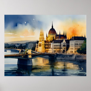 Poster L'aquarelle de Budapest