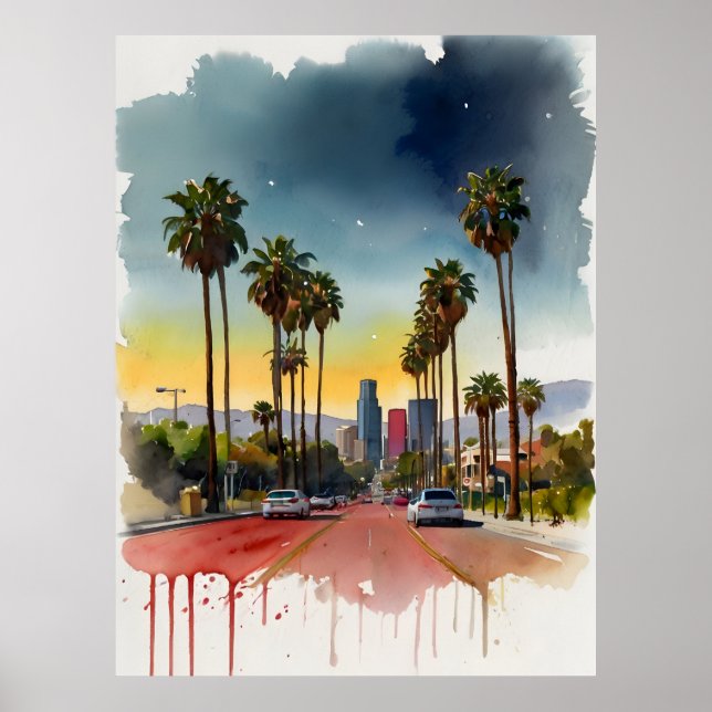 Poster L'aquarelle de Los Angeles (Devant)