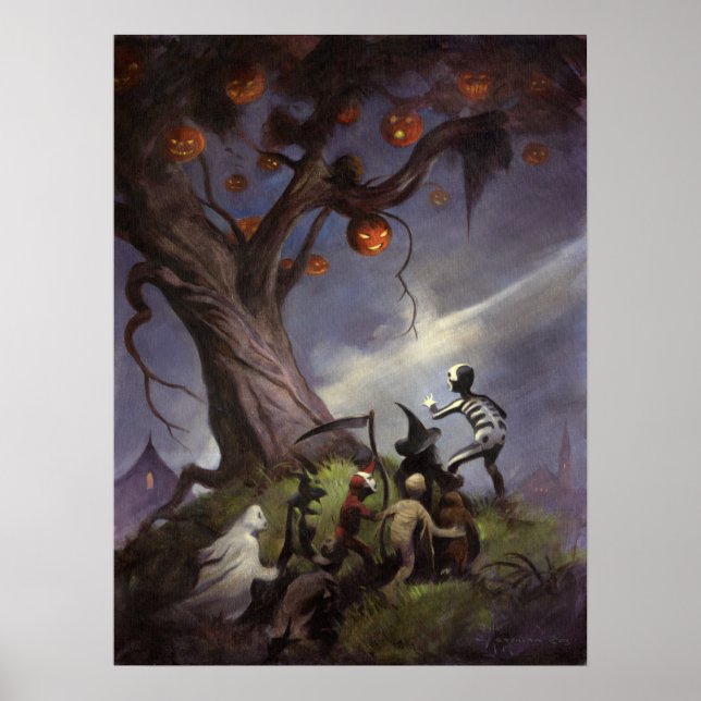 Poster L'arbre d'Halloween (Devant)