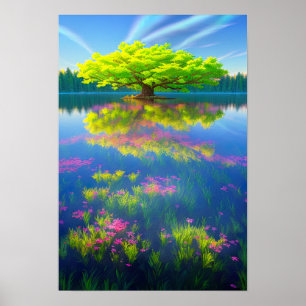 Poster L'arbre majestueux sur l'île minuscule