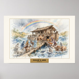 Poster L'Arche de Noé — Aquarelle libre