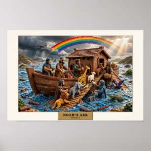 Poster L'Arche de Noé — Art en briques de construction